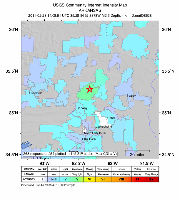 Did You Feel It? map: shaking reported by the public