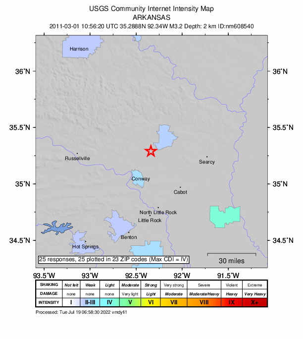 Did You Feel It? map: shaking reported by the public
