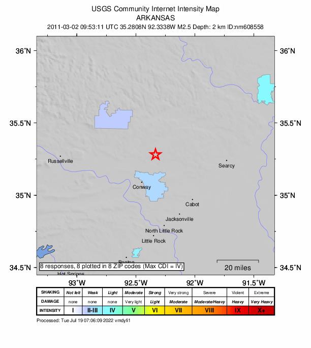 Did You Feel It? map: shaking reported by the public