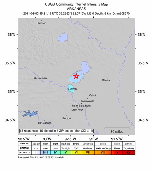 Did You Feel It? map: shaking reported by the public