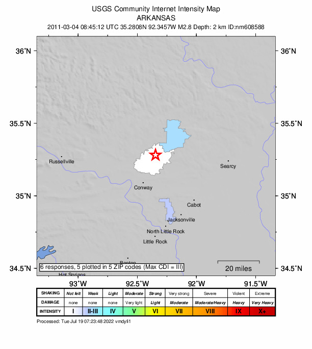 Did You Feel It? map: shaking reported by the public