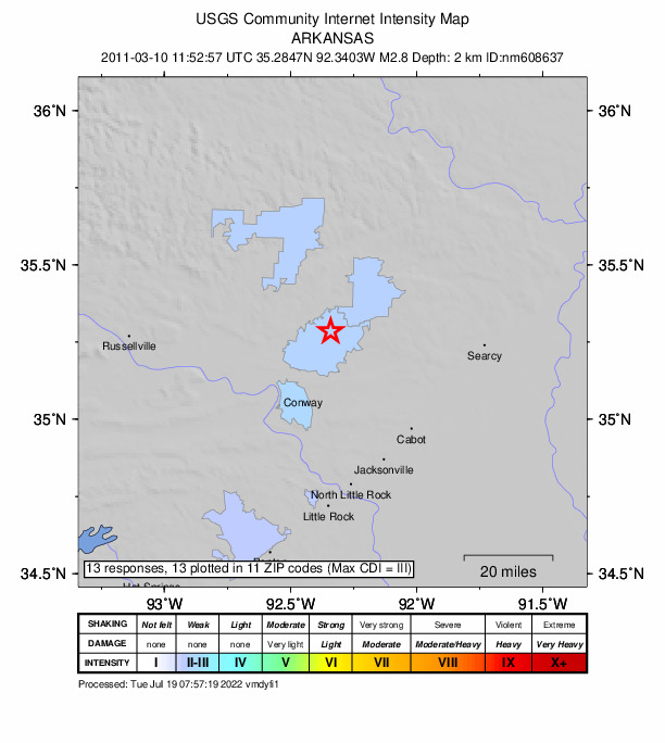 Did You Feel It? map: shaking reported by the public