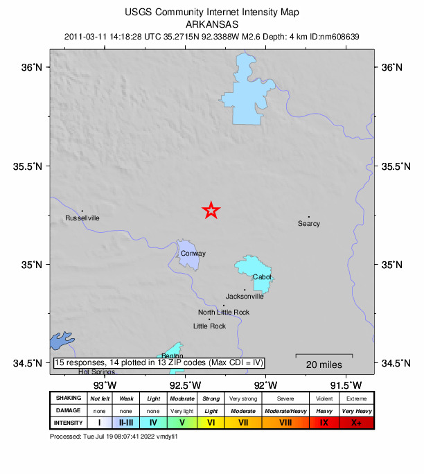 Did You Feel It? map: shaking reported by the public