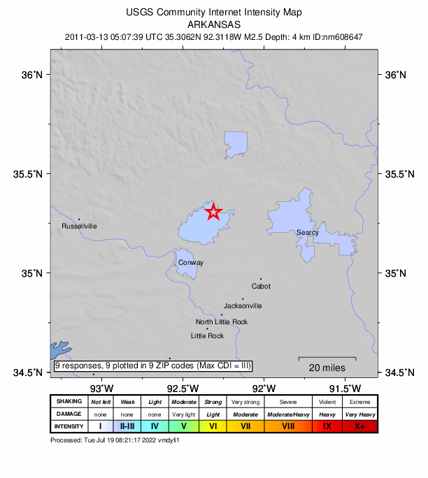 Did You Feel It? map: shaking reported by the public