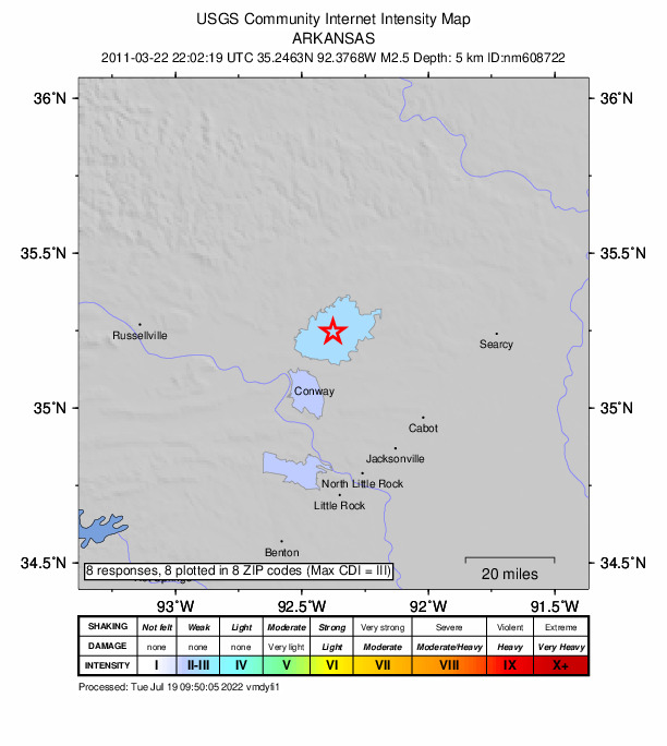 Did You Feel It? map: shaking reported by the public