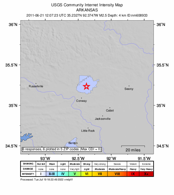 Did You Feel It? map: shaking reported by the public
