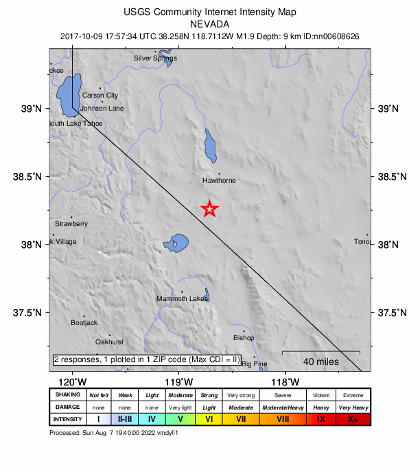 Did You Feel It? map: shaking reported by the public
