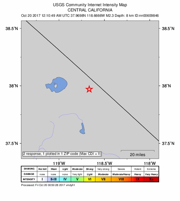 Did You Feel It? map: shaking reported by the public