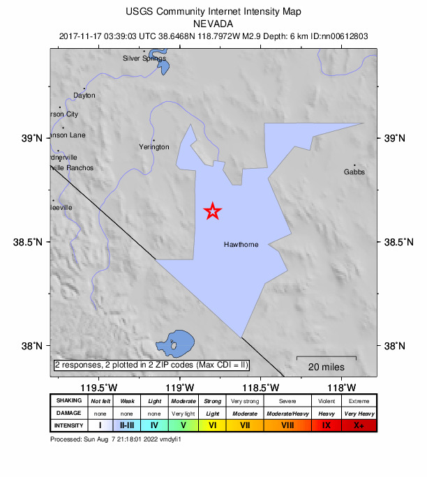 Did You Feel It? map: shaking reported by the public