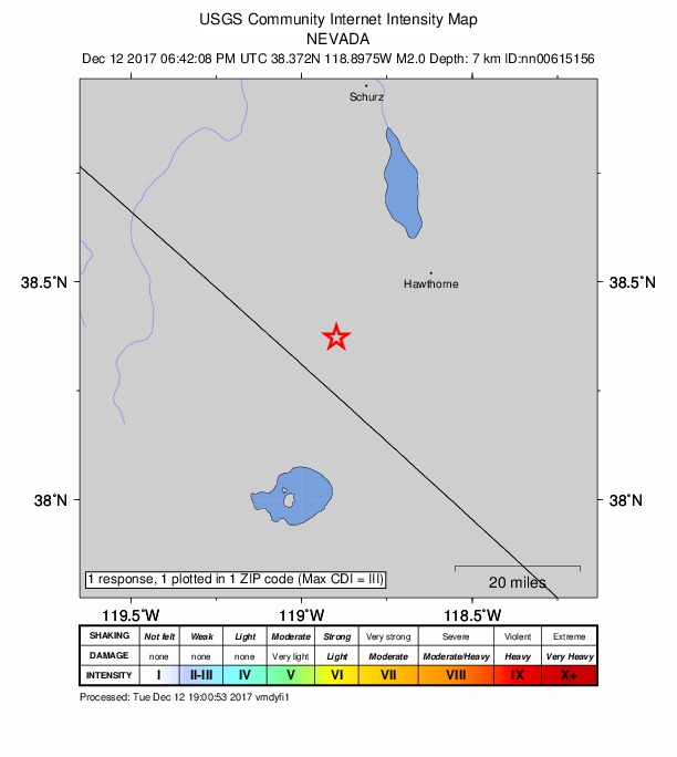 Did You Feel It? map: shaking reported by the public