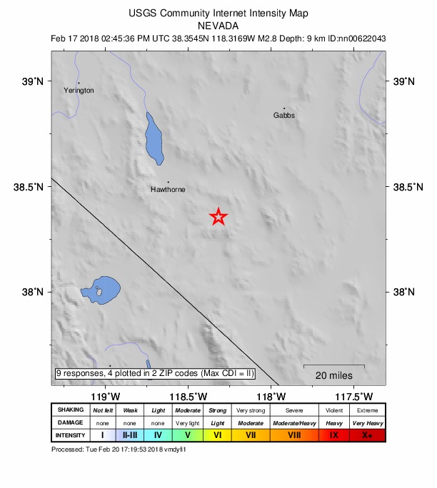 Did You Feel It? map: shaking reported by the public