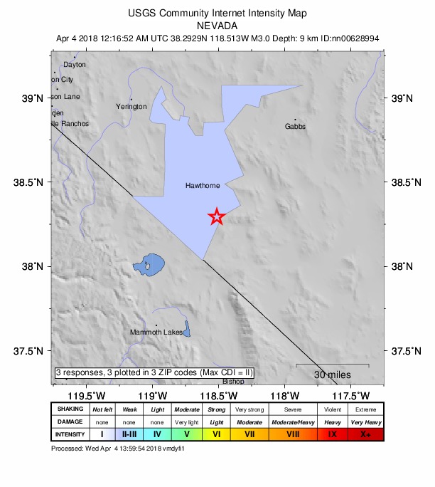 Did You Feel It? map: shaking reported by the public
