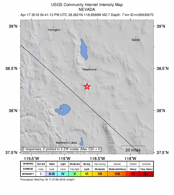 Did You Feel It? map: shaking reported by the public