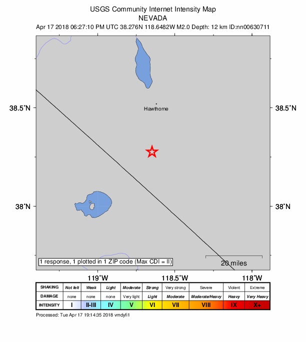 Did You Feel It? map: shaking reported by the public