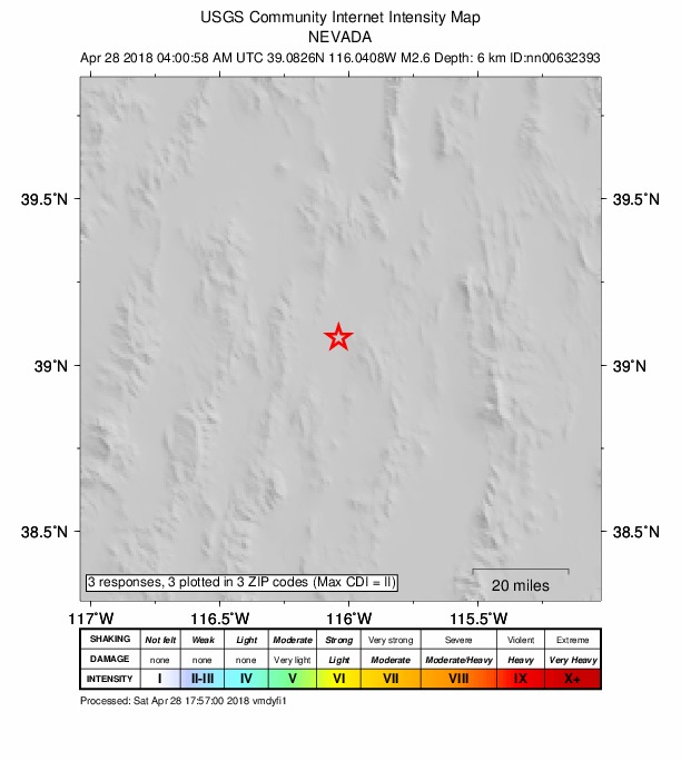 Did You Feel It? map: shaking reported by the public