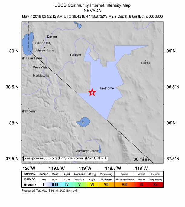 Did You Feel It? map: shaking reported by the public
