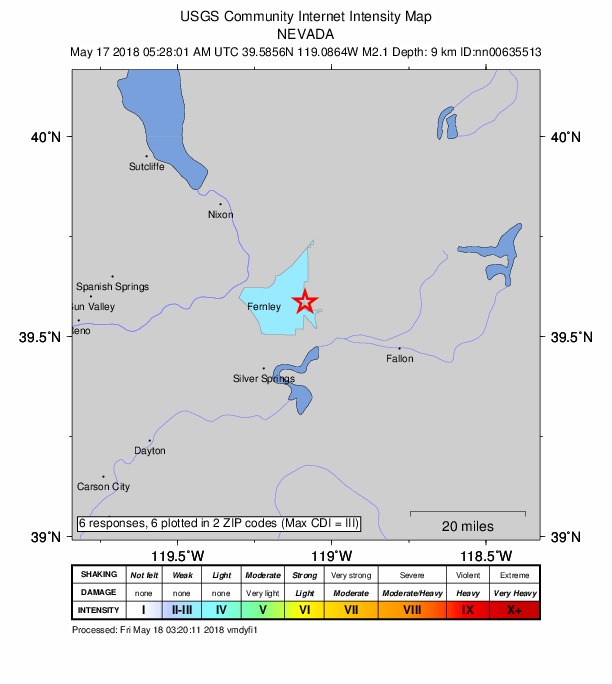Did You Feel It? map: shaking reported by the public