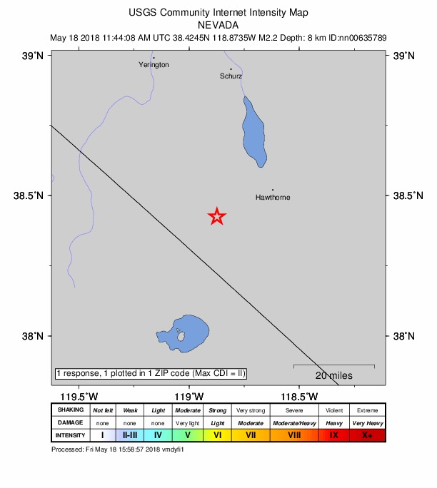 Did You Feel It? map: shaking reported by the public