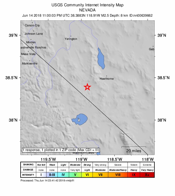 Did You Feel It? map: shaking reported by the public