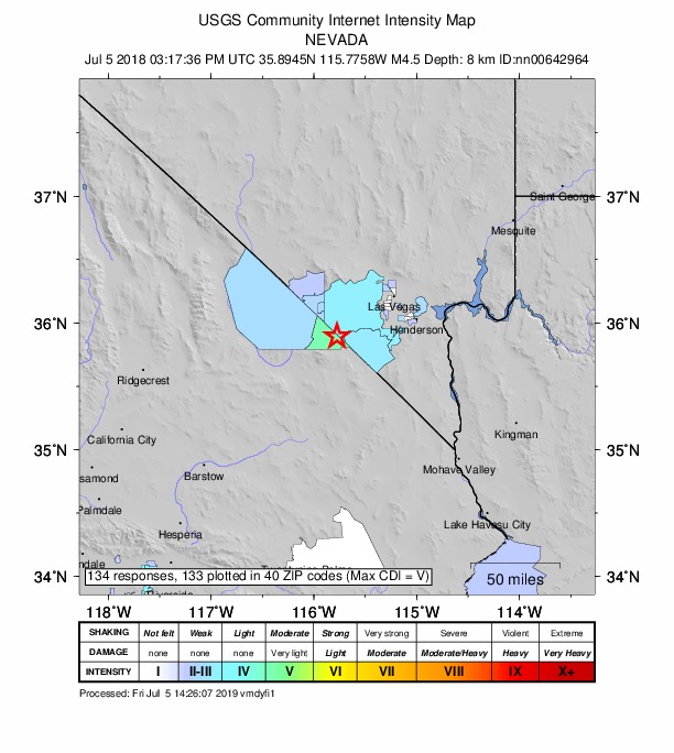 Did You Feel It? map: shaking reported by the public