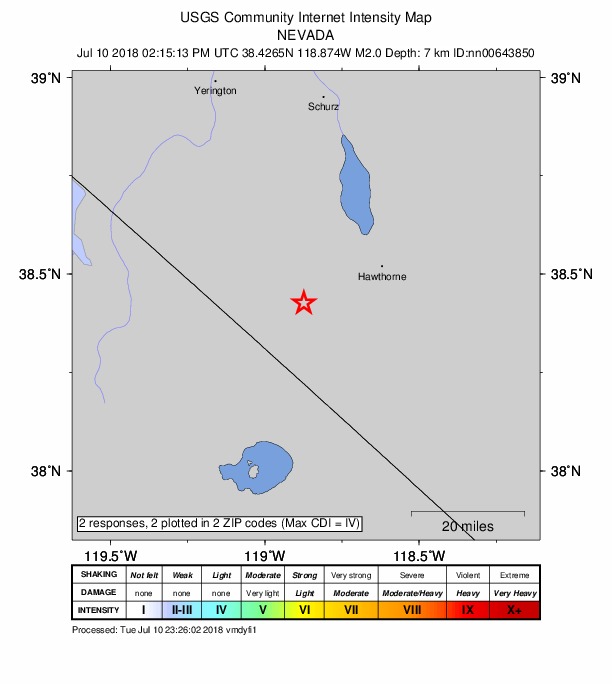 Did You Feel It? map: shaking reported by the public