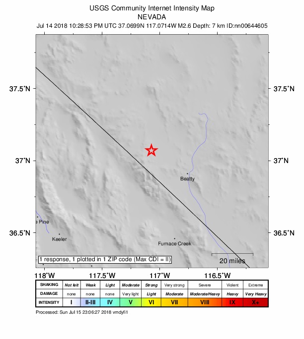 Did You Feel It? map: shaking reported by the public
