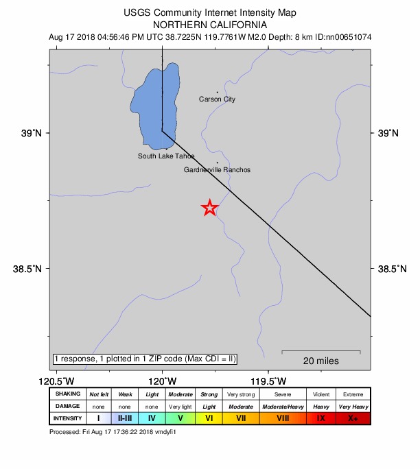 Did You Feel It? map: shaking reported by the public