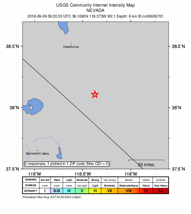 Did You Feel It? map: shaking reported by the public