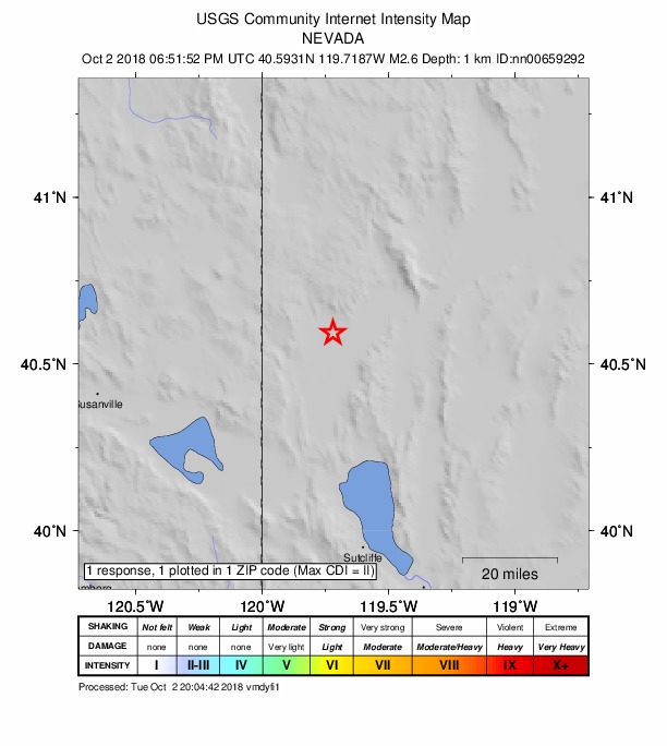 Did You Feel It? map: shaking reported by the public