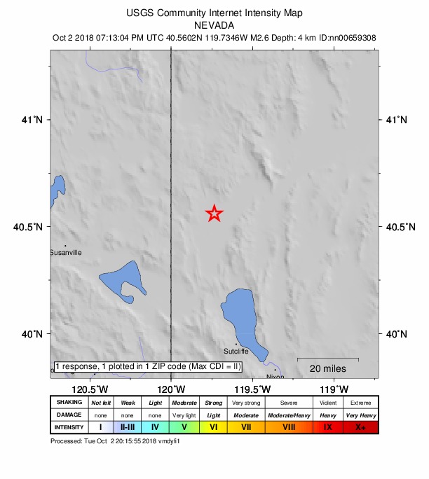 Did You Feel It? map: shaking reported by the public