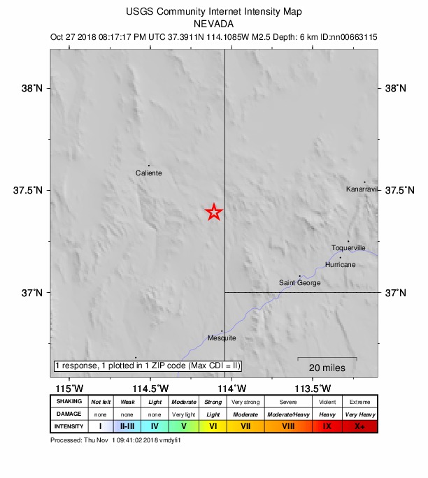Did You Feel It? map: shaking reported by the public
