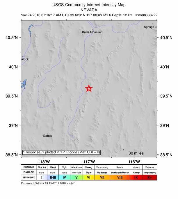 Did You Feel It? map: shaking reported by the public