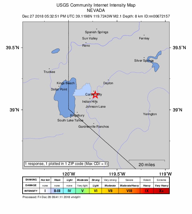 Did You Feel It? map: shaking reported by the public