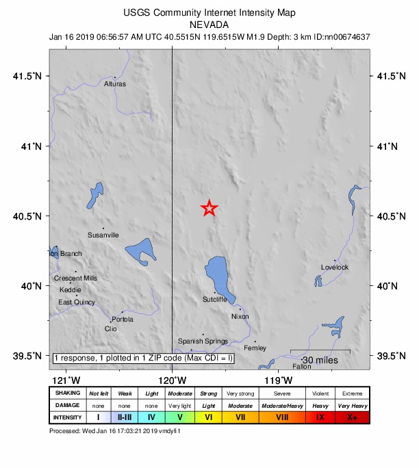 Did You Feel It? map: shaking reported by the public