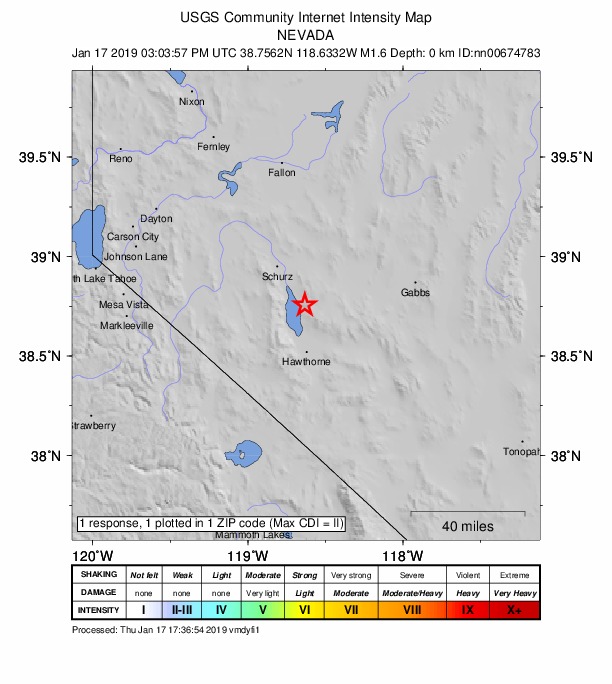 Did You Feel It? map: shaking reported by the public
