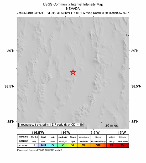 Did You Feel It? map: shaking reported by the public