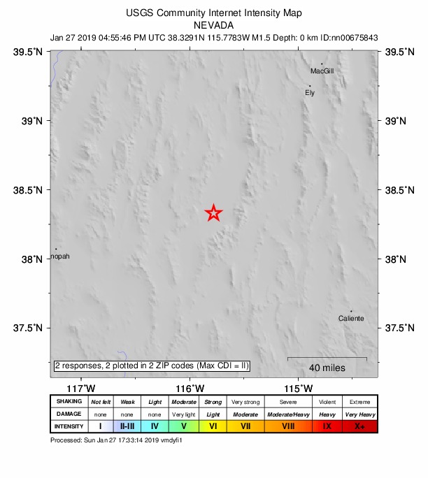 Did You Feel It? map: shaking reported by the public