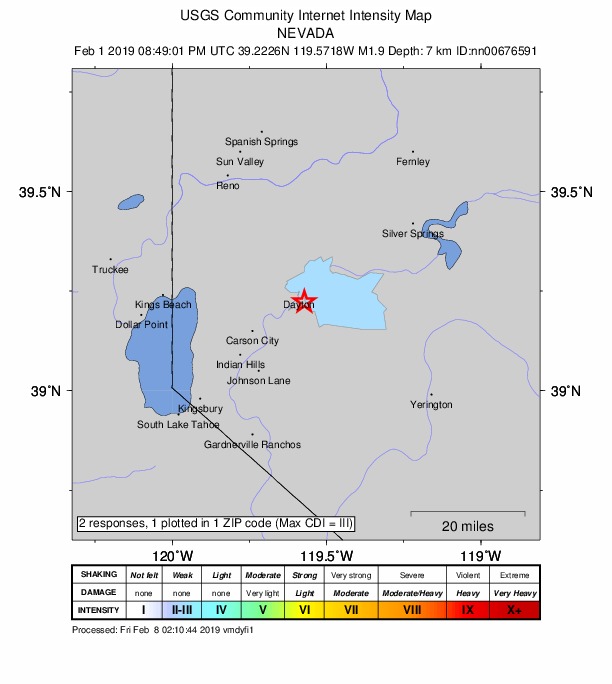 Did You Feel It? map: shaking reported by the public
