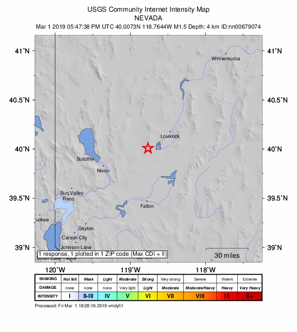 Did You Feel It? map: shaking reported by the public