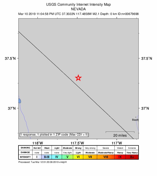Did You Feel It? map: shaking reported by the public