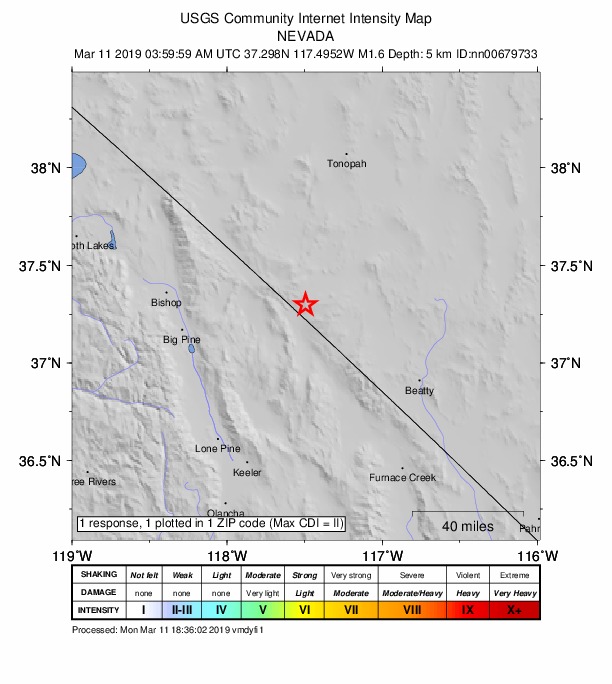Did You Feel It? map: shaking reported by the public