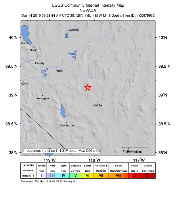 Did You Feel It? map: shaking reported by the public