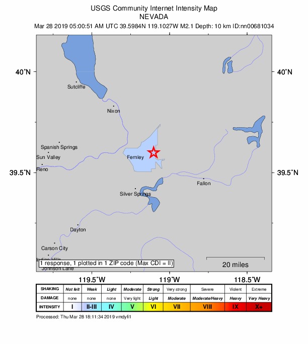 Did You Feel It? map: shaking reported by the public