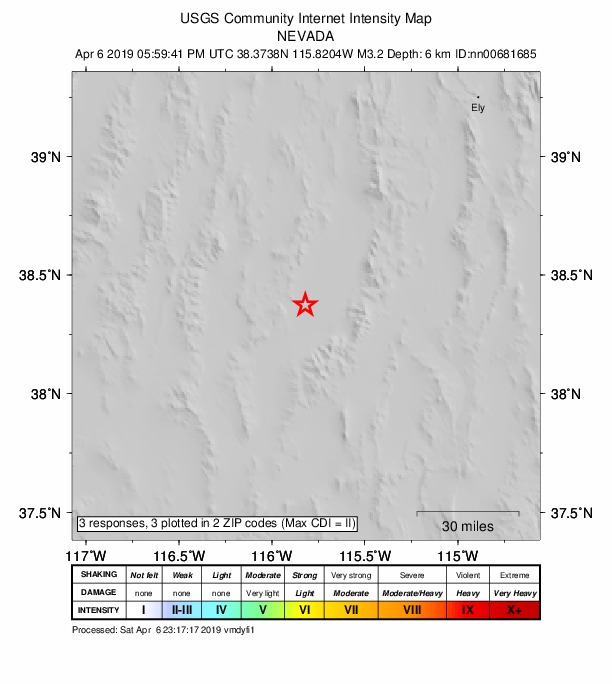 Did You Feel It? map: shaking reported by the public