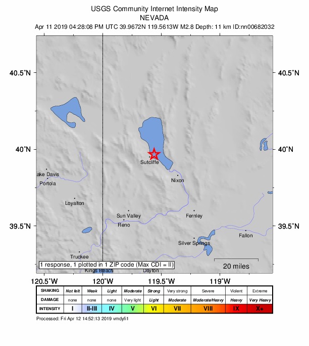 Did You Feel It? map: shaking reported by the public