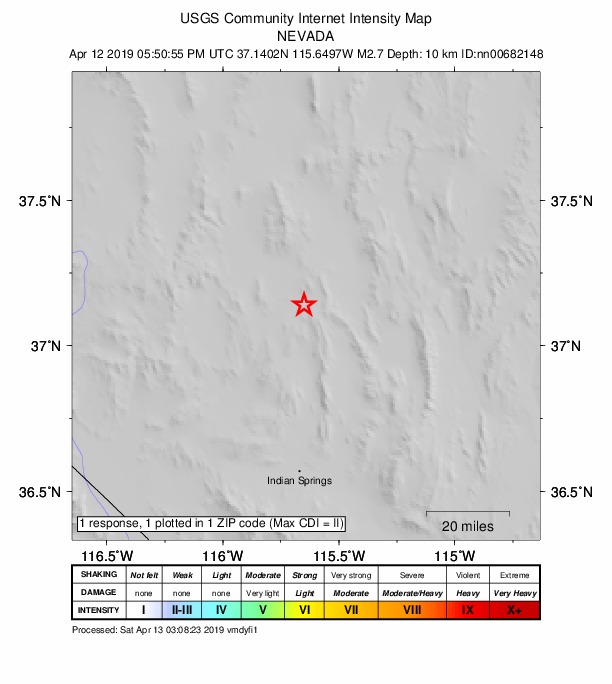 Did You Feel It? map: shaking reported by the public