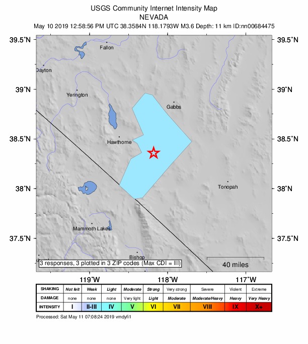Did You Feel It? map: shaking reported by the public