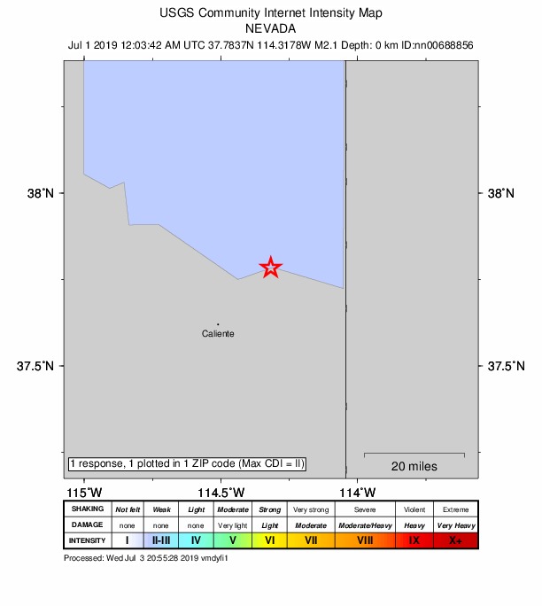 Did You Feel It? map: shaking reported by the public