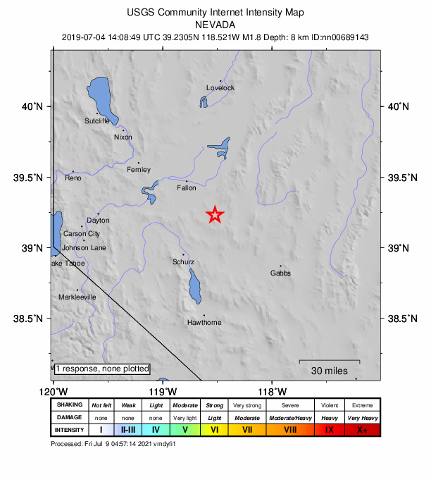 Did You Feel It? map: shaking reported by the public