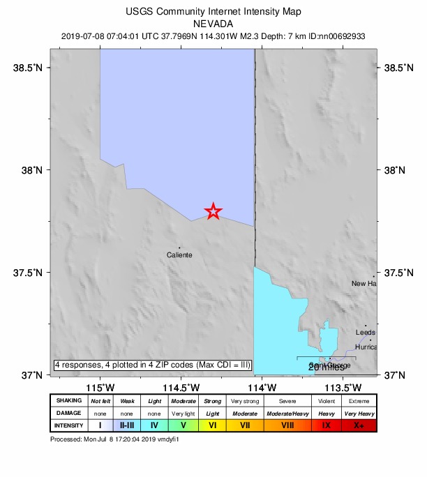 Did You Feel It? map: shaking reported by the public